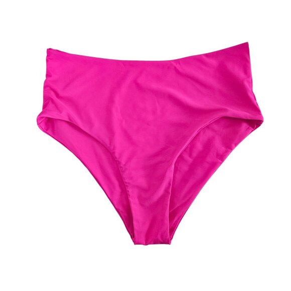 Hot Pink High-Waisted Two-Piece Bikini Set With Tank Top & Tie Detail Size M - Picture 7 of 9